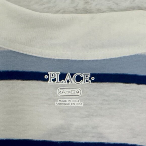 The Children’s Place Boys Blue & White Striped Polo Shirt - Picture 7 of 7